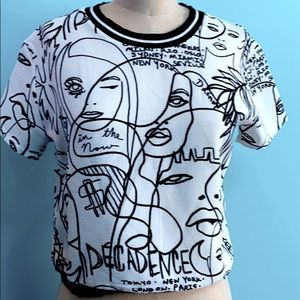 Forever 21 printed crepe top